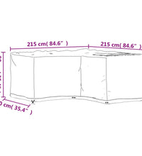 Gartenmöbel-Abdeckung in L-Form 16 Ösen 215x215x90 cm