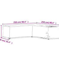 Gartenmöbel-Abdeckung in L-Form 16 Ösen 250x250x70 cm