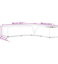 Gartenmöbel-Abdeckung in L-Form 20 Ösen 300x300x70 cm