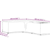 Gartenmöbel-Abdeckung in L-Form 18 Ösen 220x285x80 cm