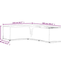 Gartenmöbel-Abdeckung in L-Form 16 Ösen 210x260x80 cm