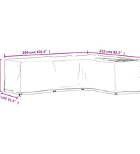 Gartenmöbel-Abdeckung in L-Form 16 Ösen 260x210x80 cm