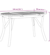 Gartentisch 150x90x75 cm Massivholz Akazie