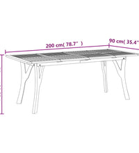 Gartentisch 200x90x75 cm Massivholz Akazie