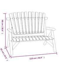 Gartenbank 2-Sitzer 119x85x98 cm Massivholz Fichte