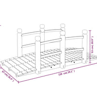 Gartenbrücke mit Geländer 150x67x56 cm Massivholz Fichte