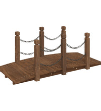 Gartenbrücke mit Kettengeländer 150x67x56 cm Massivholz Fichte