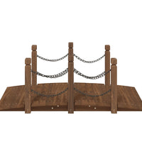 Gartenbrücke mit Kettengeländer 150x67x56 cm Massivholz Fichte