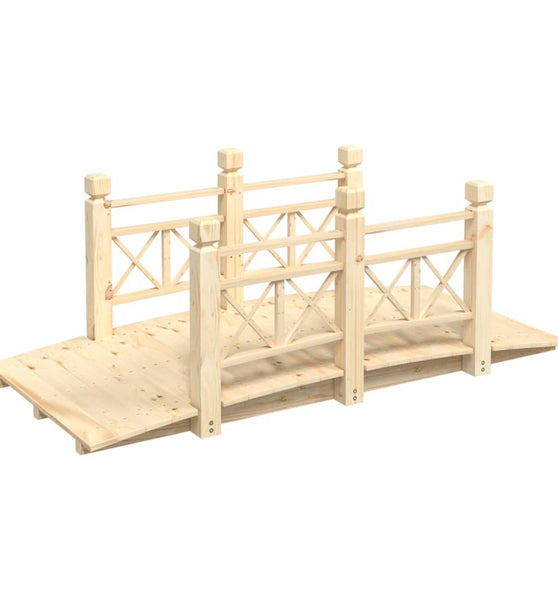 Gartenbrücke mit Geländer 150x67x56 cm Massivholz Fichte