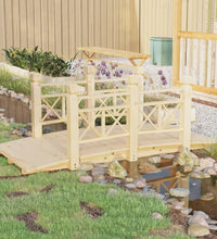 Gartenbrücke mit Geländer 150x67x56 cm Massivholz Fichte