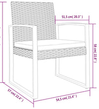 Garten-Esszimmerstühle 2 Stk. Schwarz PP-Rattan