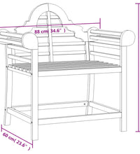 Gartenstuhl 88x60x92 cm Massivholz Teak
