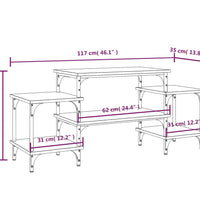 TV-Schrank Grau Sonoma 117x35x52 cm Holzwerkstoff