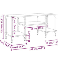 TV-Schrank Grau Sonoma 102x35x45,5 cm Holzwerkstoff