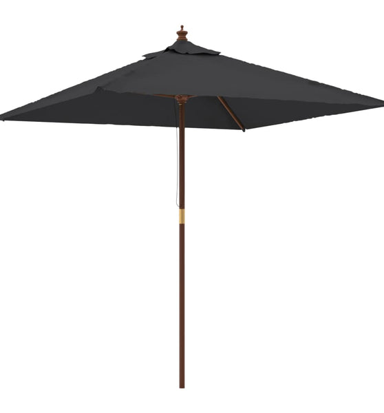 Sonnenschirm mit Holzmast Schwarz 198x198x231 cm