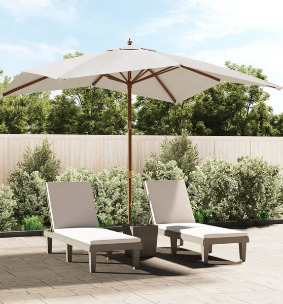 Sonnenschirm mit Holzmast Sandfarben 300x300x273 cm