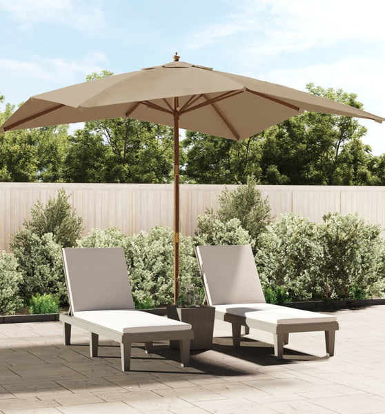 Sonnenschirm mit Holzmast Taupe 300x300x273 cm