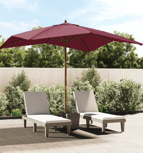 Sonnenschirm mit Holzmast Bordeauxrot 300x300x273 cm