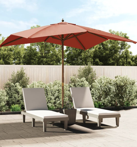 Sonnenschirm mit Holzmast Terrakotta 300x300x273 cm