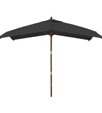 Sonnenschirm mit Holzmast Schwarz 300x300x273 cm