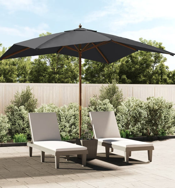 Sonnenschirm mit Holzmast Schwarz 300x300x273 cm