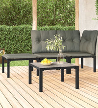 Garten-Couchtisch Grau 55x55x31 cm DPC und Stahl