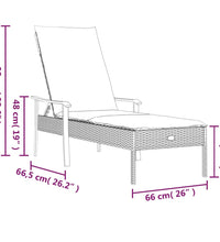 Sonnenliege mit Auflage Grau Poly Rattan