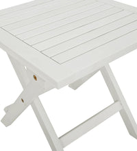 Sonnenliege mit Tisch Weiß Massivholz Akazie