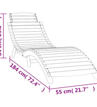 Sonnenliege mit Tisch Weiß Massivholz Akazie