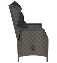 Gartenbank 2-Sitzer mit Kissen Schwarz Poly Rattan