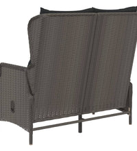 Gartenbank 2-Sitzer mit Kissen Schwarz Poly Rattan