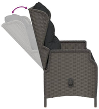 Gartenbank 2-Sitzer mit Kissen Schwarz Poly Rattan