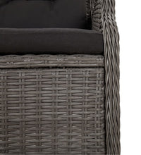 Gartenbank 2-Sitzer mit Kissen Schwarz Poly Rattan