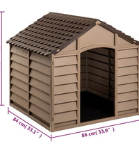 Hundehütte Braun 86x84x82 cm Polypropylen