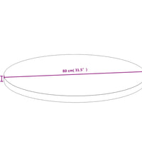 Tischplatte Ø80x2,5 cm Bambus