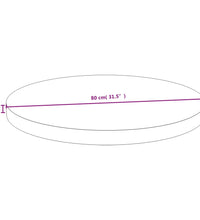 Tischplatte Ø80x4 cm Bambus