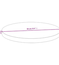 Tischplatte Ø90x4 cm Bambus