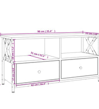 TV-Schrank Grau Sonoma 90x33x45 cm Holzwerkstoff & Eisen