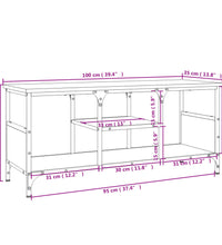 TV-Schrank Grau Sonoma 100x35x45 cm Holzwerkstoff & Eisen