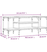 TV-Schrank Sonoma-Eiche 121x35x45 cm Holzwerkstoff & Eisen