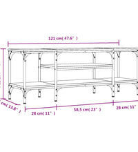 TV-Schrank Grau Sonoma 121x35x45 cm Holzwerkstoff & Eisen