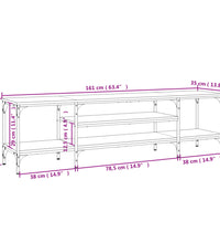 TV-Schrank Grau Sonoma 161x35x45 cm Holzwerkstoff & Eisen