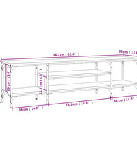 TV-Schrank Braun Eichen-Optik 161x35x45cm Holzwerkstoff & Eisen