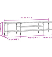 TV-Schrank Sonoma-Eiche 201x35x45 cm Holzwerkstoff & Eisen