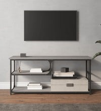 TV-Schrank Grau Sonoma 103x38x46,5 cm Holzwerkstoff und Stahl