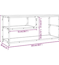 TV-Schrank Grau Sonoma 103x38x46,5 cm Holzwerkstoff und Stahl