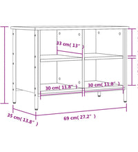 Schuhregal Schwarz 69x35x50 cm Holzwerkstoff