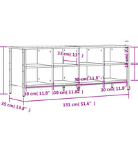 Schuhregal Schwarz 131x35x50 cm Holzwerkstoff