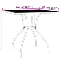 Gartentisch Anthrazit 80x80x72,5 cm Stahlgeflecht