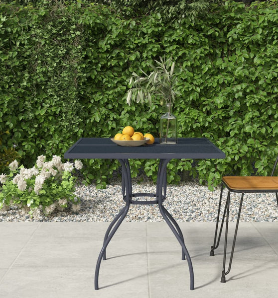 Gartentisch Anthrazit 80x80x72,5 cm Stahlgeflecht